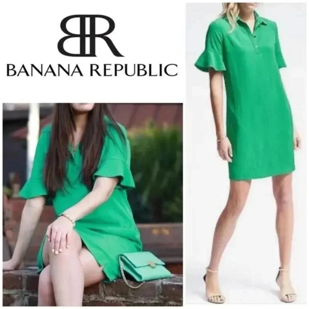 Banana republic flutter sleeve polo dress XS